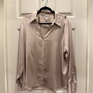 Worthington Women's Button Down Shirt - Beige Size XXL